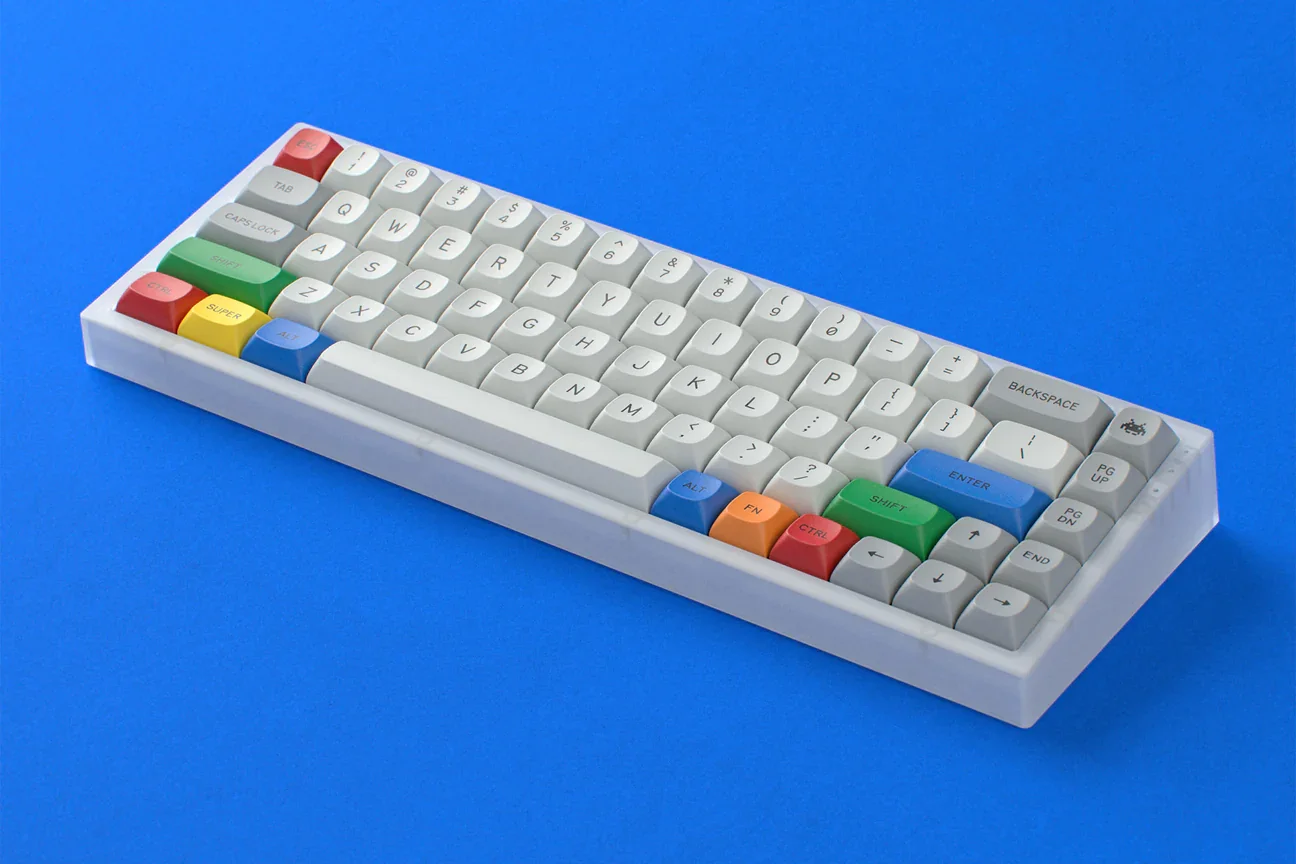 GMK MTNU Granite keycaps, angled view
